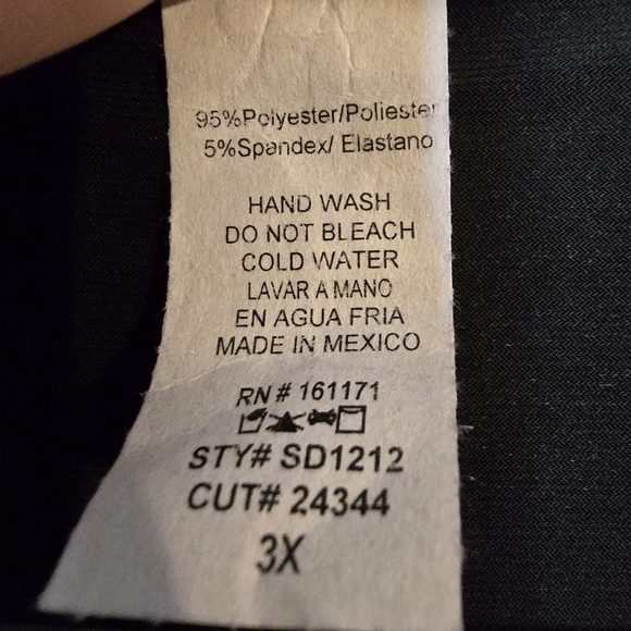 Janette Plus Elegant Black Wrap Dress Knee Length Longsleeve Plus Size 1x,2x,3x - Picture 6 of 6